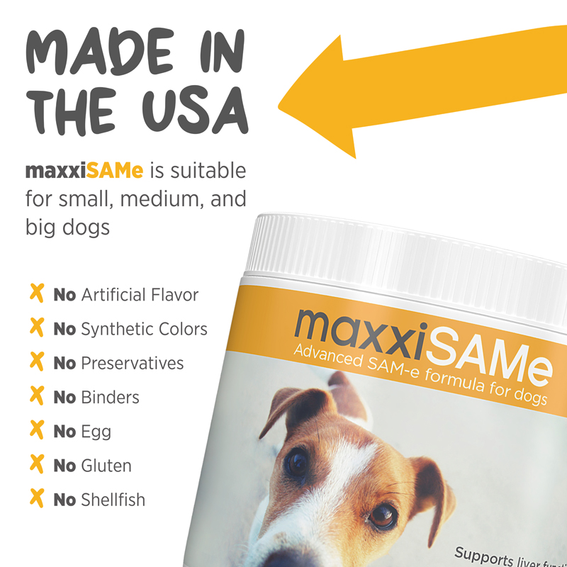 maxxiSAMe made in USA for all dog sizes